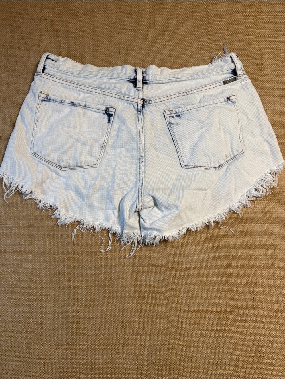 Light Wash Distressed Denim Cutoff Shorts - Picture 2 of 4